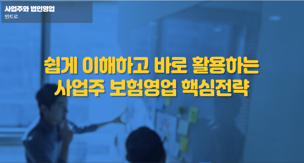 쉽게 이해하고 바로 활용하는 사업주보험영업 핵심전략